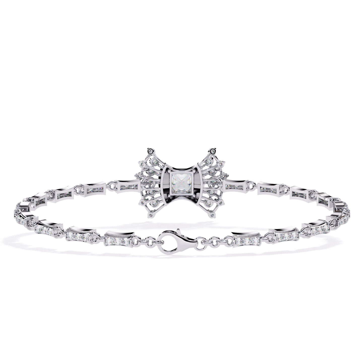 1.65Ct Princess And Round Cut Diamond Antique Elegant Delicate Stunning Perfect Tennis Bridesmaid Bracelet - HIGHCARAT DIAMONDS