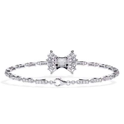 1.65Ct Princess And Round Cut Diamond Antique Elegant Delicate Stunning Perfect Tennis Bridesmaid Bracelet - HIGHCARAT DIAMONDS