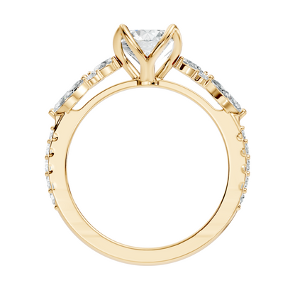 1.66CT Round, Marquise and Pear Cut Top Grade Diamond Minimalist Dainty Stunning Party Wear Ring