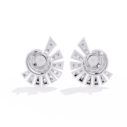 1.66Ct Round Cut Top Grade Diamond Elegant Dainty Perfect Sparkling Cluster Party Wear Stud Earring - HIGHCARAT DIAMONDS
