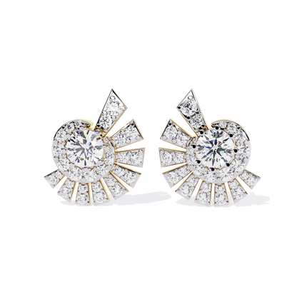 1.66Ct Round Cut Top Grade Diamond Elegant Dainty Perfect Sparkling Cluster Party Wear Stud Earring - HIGHCARAT DIAMONDS