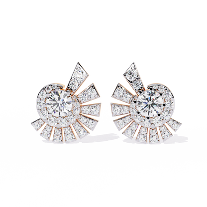 1.66Ct Round Cut Top Grade Diamond Elegant Dainty Perfect Sparkling Cluster Party Wear Stud Earring - HIGHCARAT DIAMONDS