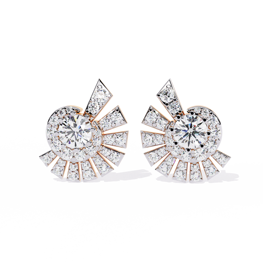 1.66Ct Round Cut Top Grade Diamond Elegant Dainty Perfect Sparkling Cluster Party Wear Stud Earring - HIGHCARAT DIAMONDS