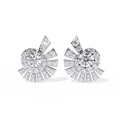 1.66Ct Round Cut Top Grade Diamond Elegant Dainty Perfect Sparkling Cluster Party Wear Stud Earring - HIGHCARAT DIAMONDS