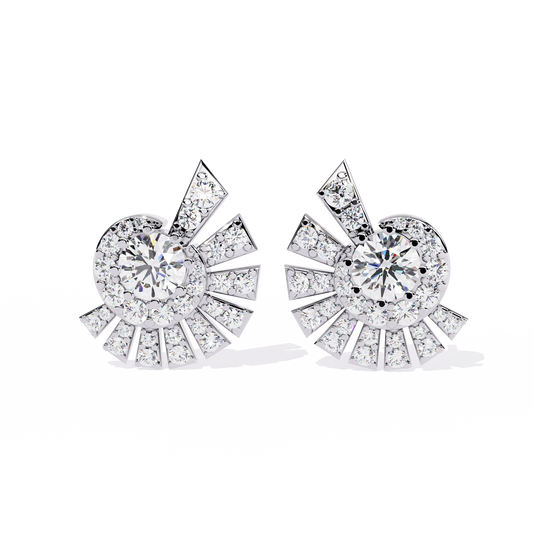 1.66Ct Round Cut Top Grade Diamond Elegant Dainty Perfect Sparkling Cluster Party Wear Stud Earring - HIGHCARAT DIAMONDS