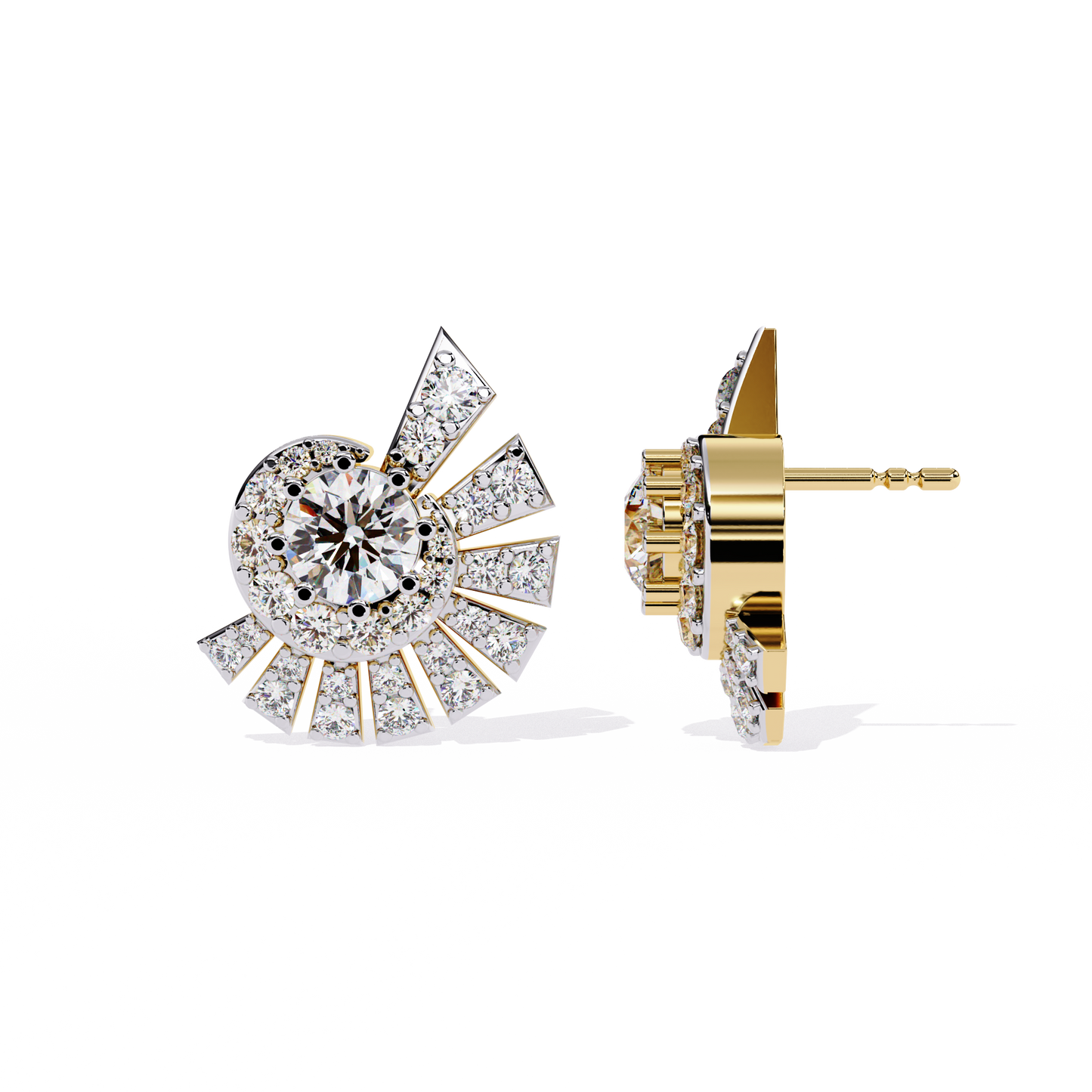1.66Ct Round Cut Top Grade Diamond Elegant Dainty Perfect Sparkling Cluster Party Wear Stud Earring - HIGHCARAT DIAMONDS