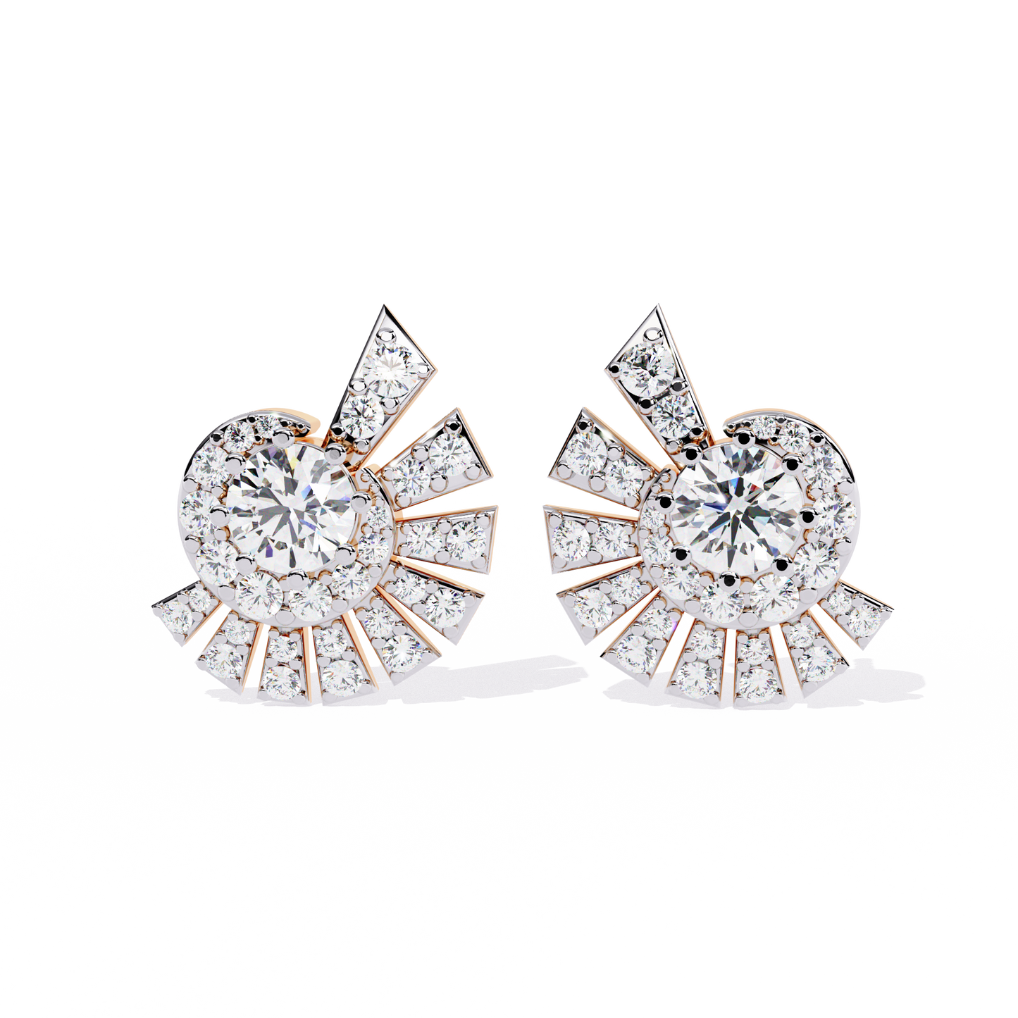 1.66Ct Round Cut Top Grade Diamond Elegant Dainty Perfect Sparkling Cluster Party Wear Stud Earring - HIGHCARAT DIAMONDS