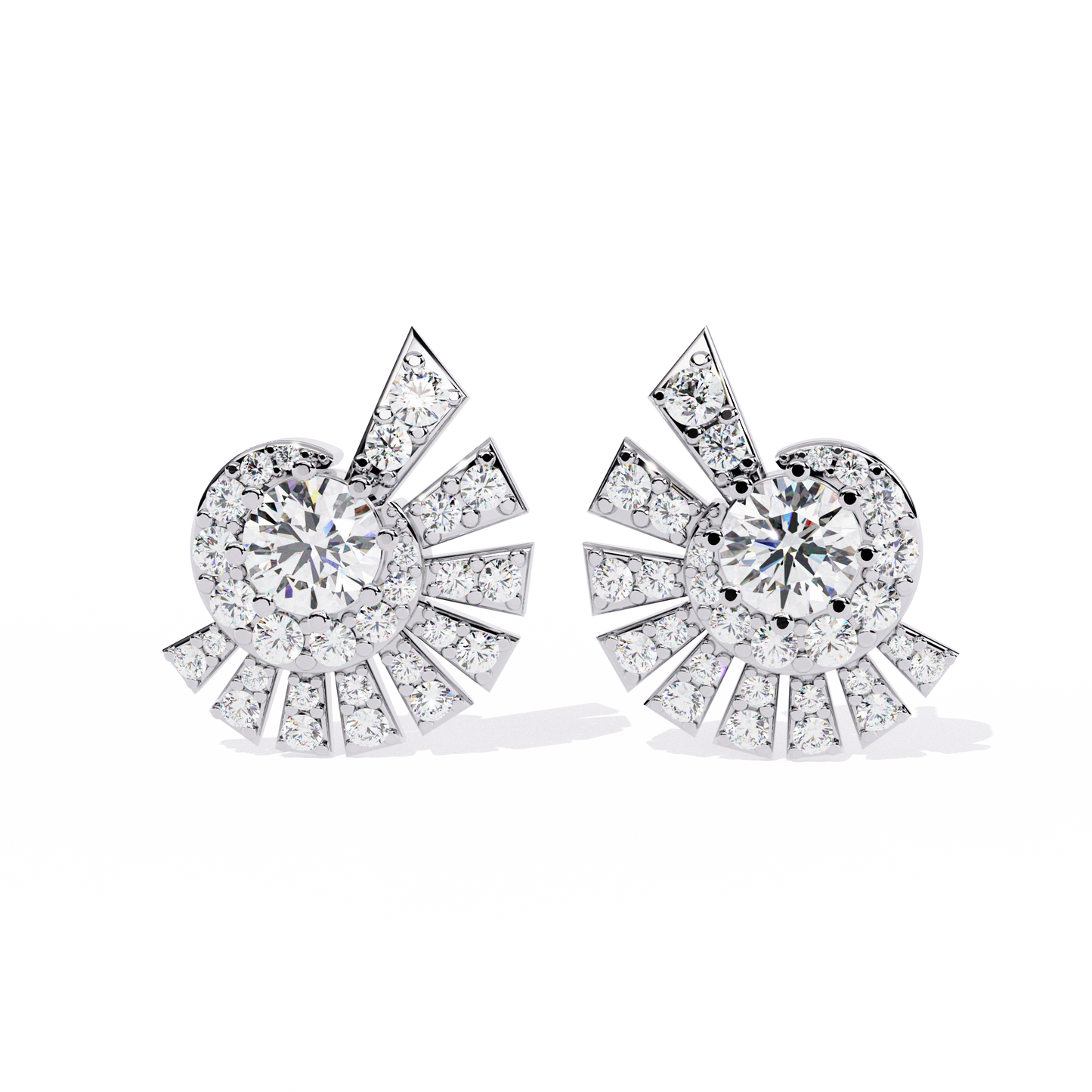 1.66Ct Round Cut Top Grade Diamond Elegant Dainty Perfect Sparkling Cluster Party Wear Stud Earring - HIGHCARAT DIAMONDS