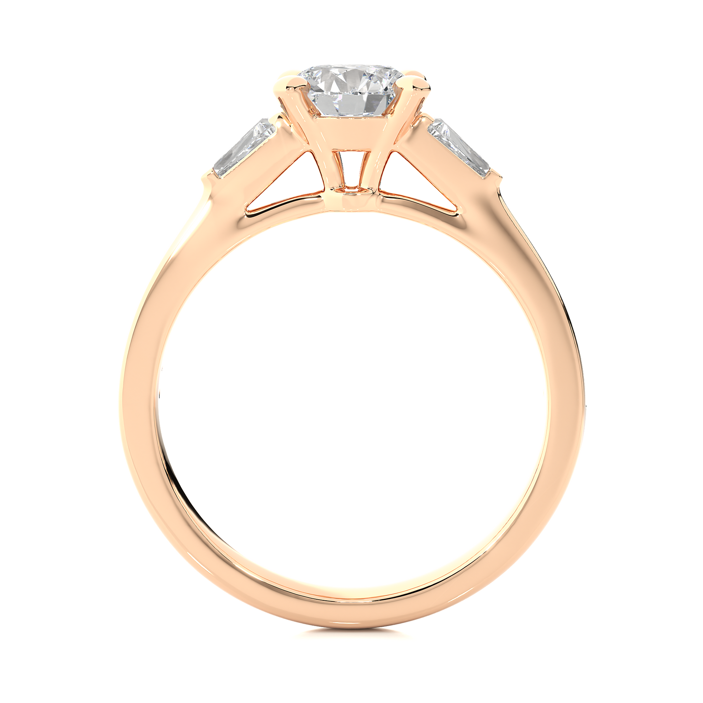 1.68 ct three stone diamond as well as pave and side stones Best gift ring for wedding - HIGHCARAT DIAMONDS