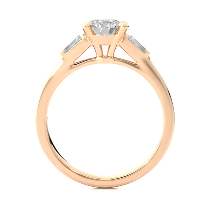 1.68 ct three stone diamond as well as pave and side stones Best gift ring for wedding - HIGHCARAT DIAMONDS