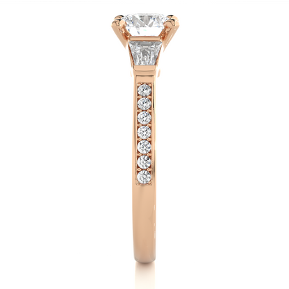 1.68 ct three stone diamond as well as pave and side stones Best gift ring for wedding - HIGHCARAT DIAMONDS