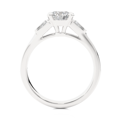 1.68 ct three stone diamond as well as pave and side stones Best gift ring for wedding - HIGHCARAT DIAMONDS