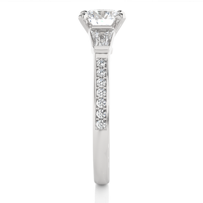 1.68 ct three stone diamond as well as pave and side stones Best gift ring for wedding - HIGHCARAT DIAMONDS