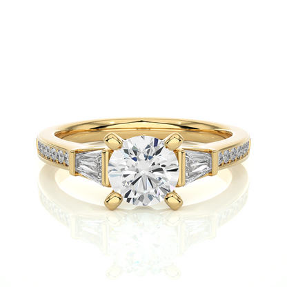 1.68 ct three stone diamond as well as pave and side stones Best gift ring for wedding - HIGHCARAT DIAMONDS
