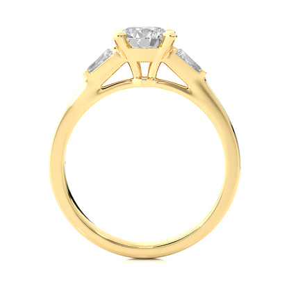 1.68 ct three stone diamond as well as pave and side stones Best gift ring for wedding - HIGHCARAT DIAMONDS