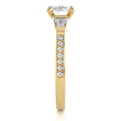 1.68 ct three stone diamond as well as pave and side stones Best gift ring for wedding - HIGHCARAT DIAMONDS
