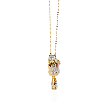 1.69 Ct Round Cut Lab Grown Diamond Infinity Shape 18k Solid Rose Gold  Delicate Classic Dainty Bridal Pendant Necklace - HIGHCARAT DIAMONDS