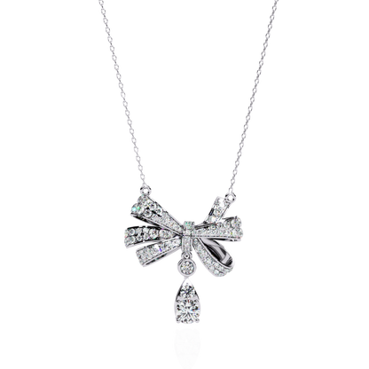 1.69 Ct Round Cut Lab Grown Diamond Infinity Shape 18k Solid Rose Gold  Delicate Classic Dainty Bridal Pendant Necklace - HIGHCARAT DIAMONDS