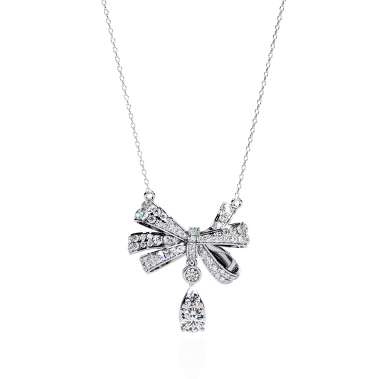 1.69 Ct Round Cut Lab Grown Diamond Infinity Shape 18k Solid Rose Gold  Delicate Classic Dainty Bridal Pendant Necklace - HIGHCARAT DIAMONDS