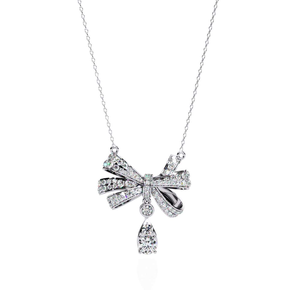 1.69 Ct Round Cut Lab Grown Diamond Infinity Shape 18k Solid Rose Gold  Delicate Classic Dainty Bridal Pendant Necklace - HIGHCARAT DIAMONDS