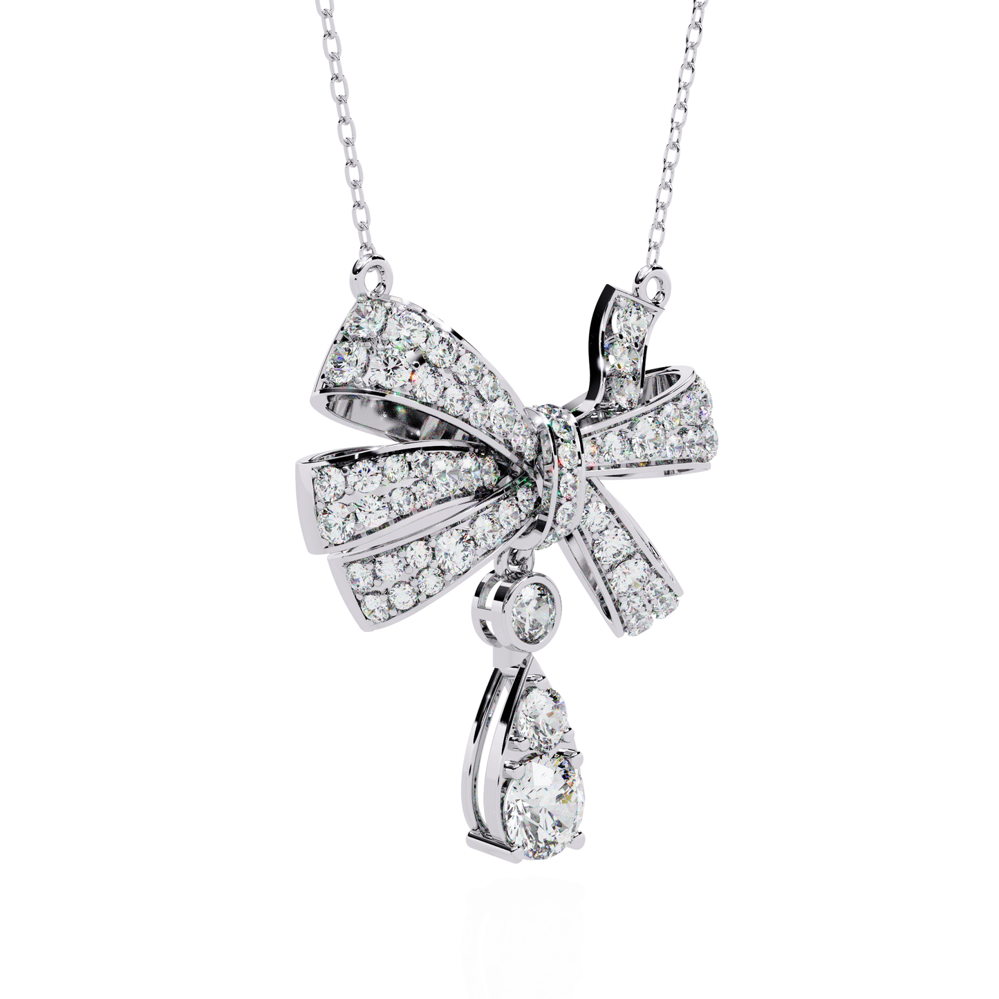 1.69 Ct Round Cut Lab Grown Diamond Infinity Shape 18k Solid Rose Gold  Delicate Classic Dainty Bridal Pendant Necklace - HIGHCARAT DIAMONDS