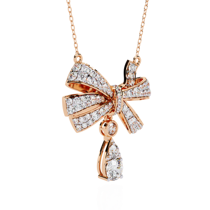 1.69 Ct Round Cut Lab Grown Diamond Infinity Shape 18k Solid Rose Gold  Delicate Classic Dainty Bridal Pendant Necklace - HIGHCARAT DIAMONDS