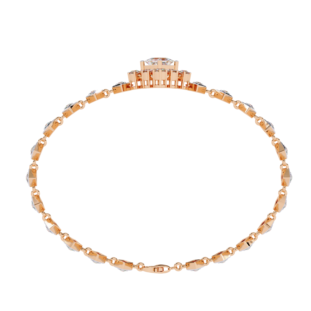1.70Ct Princess And Round Cut Top Grade Diamond Halo Style Dainty Elegant Handcrafted Tennis Bracelet For Her - HIGHCARAT DIAMONDS
