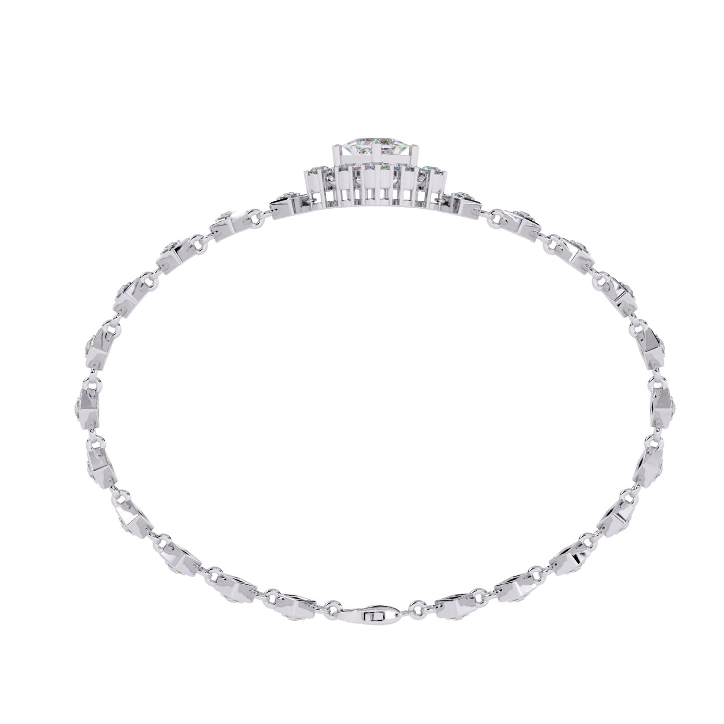 1.70Ct Princess And Round Cut Top Grade Diamond Halo Style Dainty Elegant Handcrafted Tennis Bracelet For Her - HIGHCARAT DIAMONDS