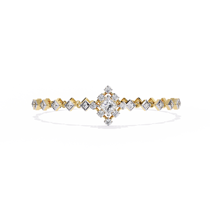 1.70Ct Princess And Round Cut Top Grade Diamond Halo Style Dainty Elegant Handcrafted Tennis Bracelet For Her - HIGHCARAT DIAMONDS