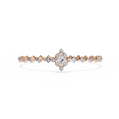 1.70Ct Princess And Round Cut Top Grade Diamond Halo Style Dainty Elegant Handcrafted Tennis Bracelet For Her - HIGHCARAT DIAMONDS