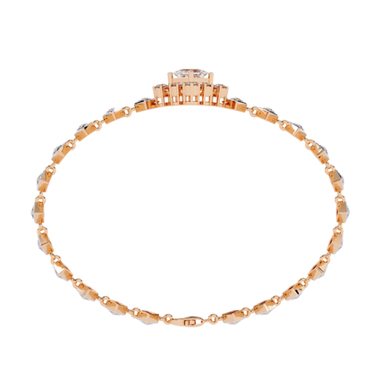 1.70Ct Princess And Round Cut Top Grade Diamond Halo Style Dainty Elegant Handcrafted Tennis Bracelet For Her - HIGHCARAT DIAMONDS