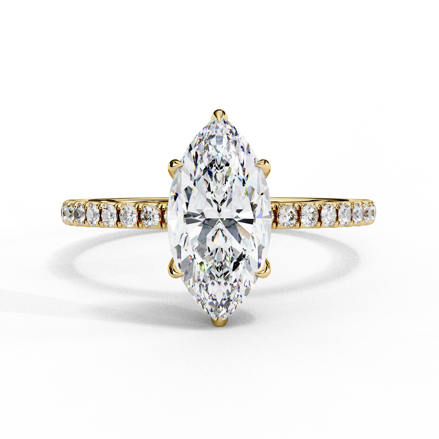 Elegant Marquise Cut 1.72 Ct Lab Grown Diamond Ring for Women with Side Small Loose Diamonds  Perfect for Daily Wear - HIGHCARAT DIAMONDS