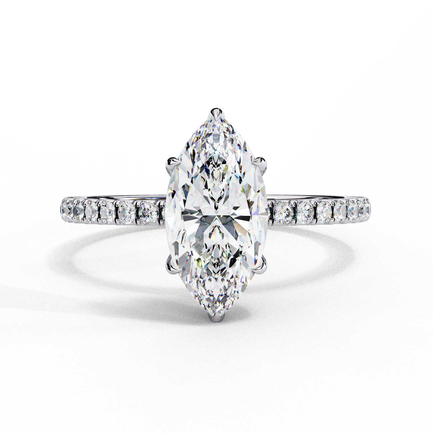 Elegant Marquise Cut 1.72 Ct Lab Grown Diamond Ring for Women with Side Small Loose Diamonds  Perfect for Daily Wear - HIGHCARAT DIAMONDS