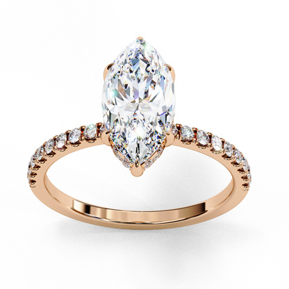 Elegant Marquise Cut 1.72 Ct Lab Grown Diamond Ring for Women with Side Small Loose Diamonds  Perfect for Daily Wear - HIGHCARAT DIAMONDS