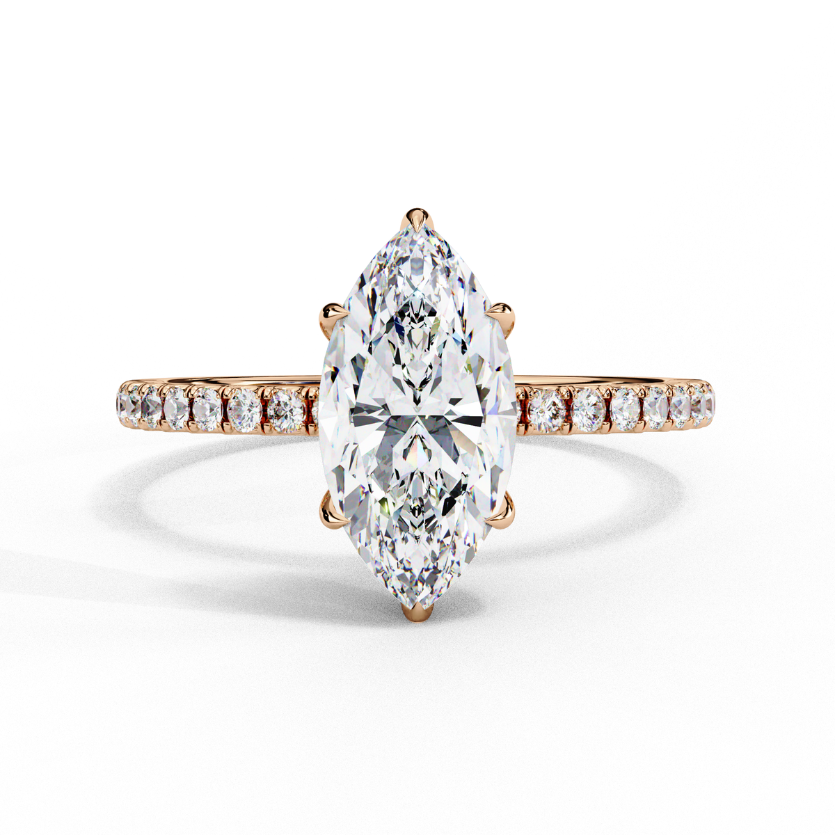 Elegant Marquise Cut 1.72 Ct Lab Grown Diamond Ring for Women with Side Small Loose Diamonds  Perfect for Daily Wear - HIGHCARAT DIAMONDS