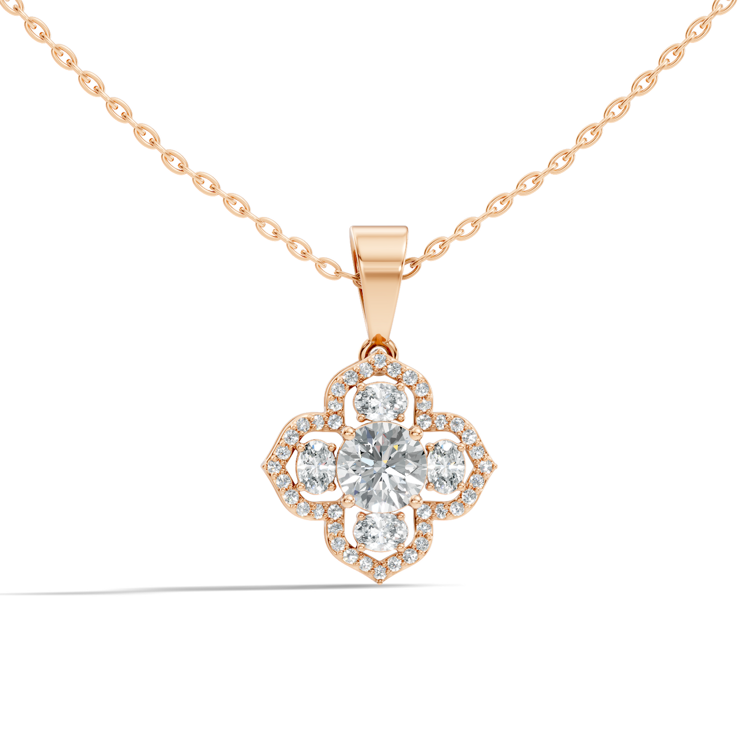 1.72 Ct Stunning Round-Oval Shape Lab Grown Diamond Sparkling Diamond Pendant For Her