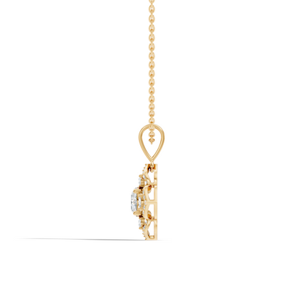 1.72 Ct Stunning Round-Oval Shape Lab Grown Diamond Sparkling Diamond Pendant For Her