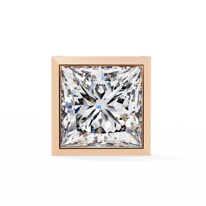 1.77Ct Princess Cut White Colorless Diamond Solitaire Dainty Bezel Set Perfect Sparkling Stud Earring Gift For Her - HIGHCARAT DIAMONDS