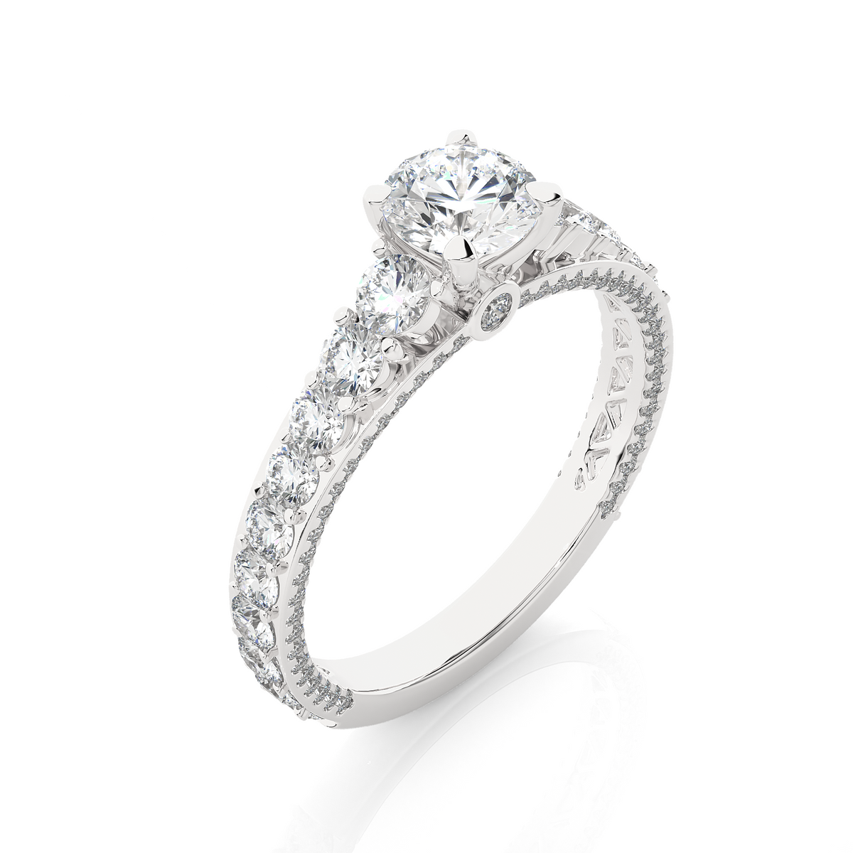 1.79 Ct Round Cut Lab Grown Diamond Fabulous 14K Accented Rings For Every Occasion, - HIGHCARAT DIAMONDS