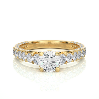 1.79 Ct Round Cut Lab Grown Diamond Fabulous 14K Accented Rings For Every Occasion,