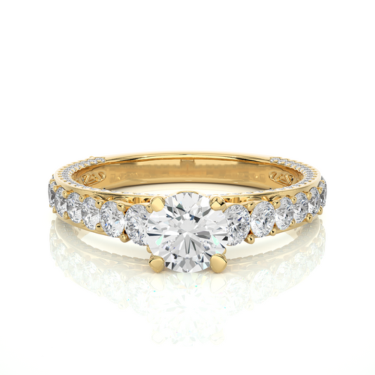 1.79 Ct Round Cut Lab Grown Diamond Fabulous 14K Accented Rings For Every Occasion, - HIGHCARAT DIAMONDS