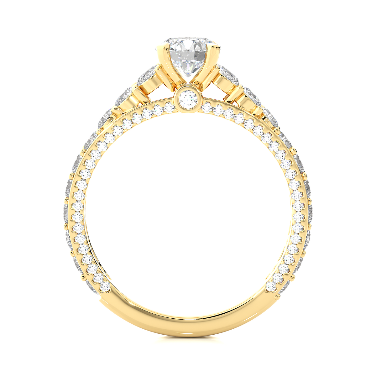 1.79 Ct Round Cut Lab Grown Diamond Fabulous 14K Accented Rings For Every Occasion, - HIGHCARAT DIAMONDS