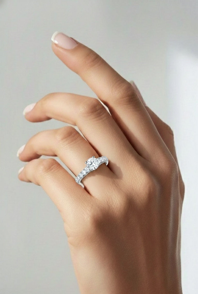 1.79 Ct Round Cut Lab Grown Diamond Fabulous 14K Accented Rings For Every Occasion, - HIGHCARAT DIAMONDS #wearthelook