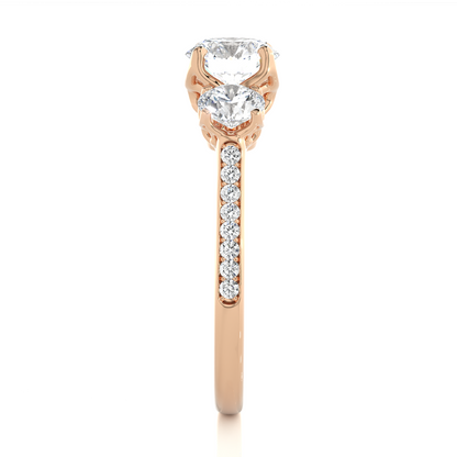 1.80 Ct Round Three Stone Wedding Lab Grown Diamond  Ring for engagement - HIGHCARAT DIAMONDS