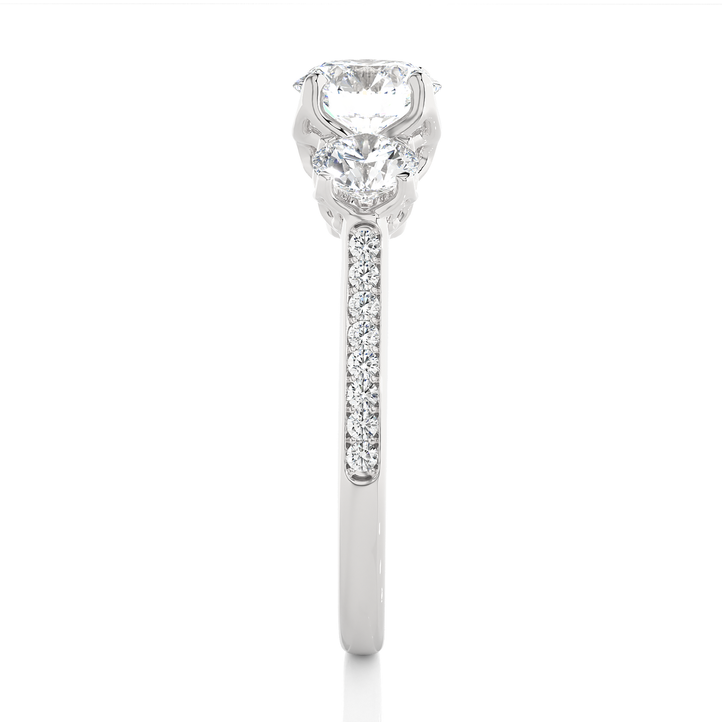 1.80 Ct Round Three Stone Wedding Lab Grown Diamond  Ring for engagement - HIGHCARAT DIAMONDS