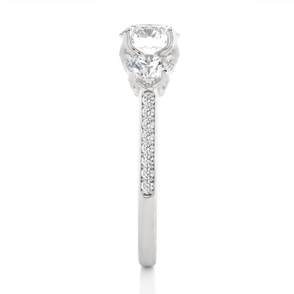 1.80 Ct Round Three Stone Wedding Lab Grown Diamond  Ring for engagement - HIGHCARAT DIAMONDS