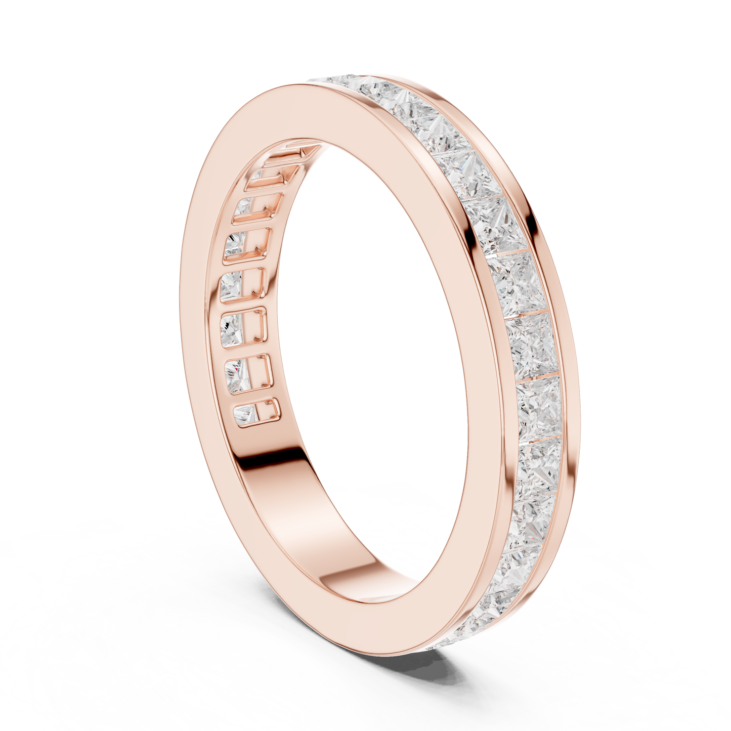 1.80CT Princess Cut White Colorless Lab Grown Diamond Minimalist Vintage Sparkling Promise Band - HIGHCARAT DIAMONDS