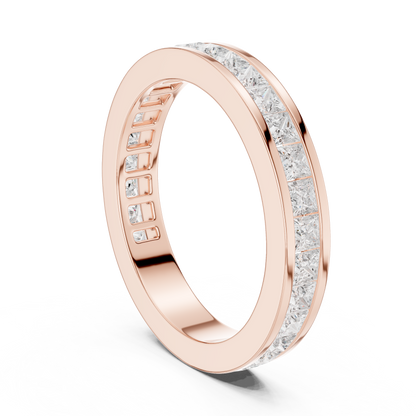 1.80CT Princess Cut White Colorless Lab Grown Diamond Minimalist Vintage Sparkling Promise Band - HIGHCARAT DIAMONDS