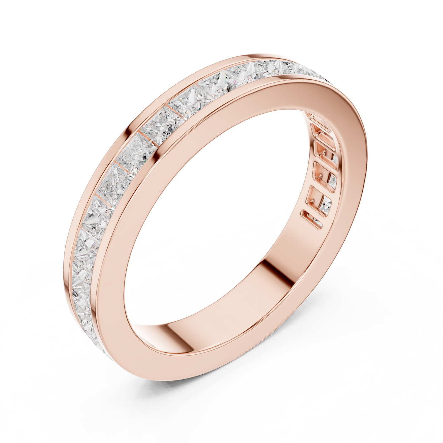 1.80CT Princess Cut White Colorless Lab Grown Diamond Minimalist Vintage Sparkling Promise Band - HIGHCARAT DIAMONDS