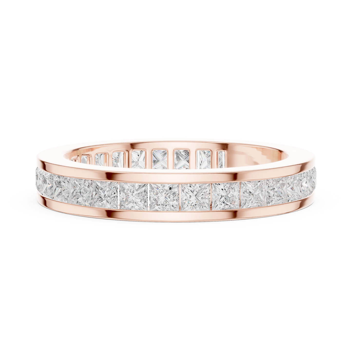 1.80CT Princess Cut White Colorless Lab Grown Diamond Minimalist Vintage Sparkling Promise Band - HIGHCARAT DIAMONDS